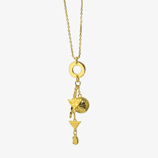 "Fox" necklace with 5 charms