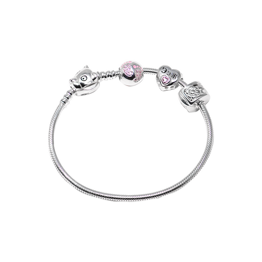 Kids silver bracelet with charms